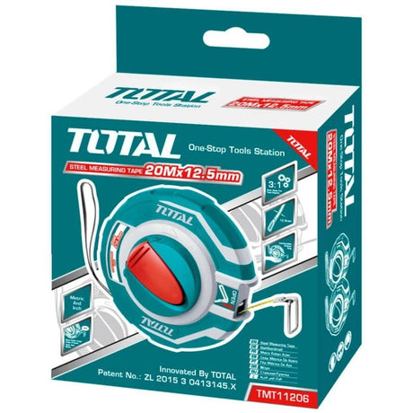 Total Tape Measure Total Steel Measuring Tape 20m x 12.5mm - TMT11206