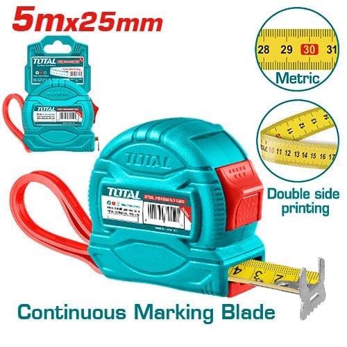 Total Tape Measure Total Steel Measuring Tape 5m X 25mm - TMT34525M