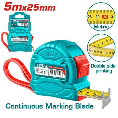 Total Tape Measure Total Steel Measuring Tape 5m X 25mm - TMT34525M