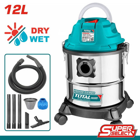 Total Steam & Vacuum Cleaner Total Wet & Dry Vacuum Cleaner 12 Liters 1000W - TVC12202