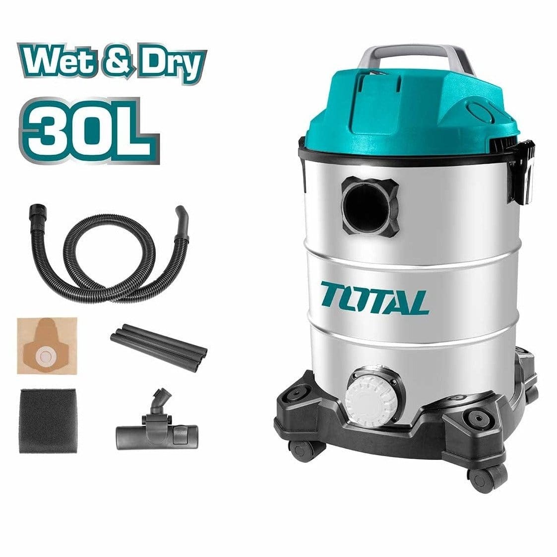 Total Steam & Vacuum Cleaner Total Wet & Dry Vacuum Cleaner 30 Liters 1300W - TVC13301