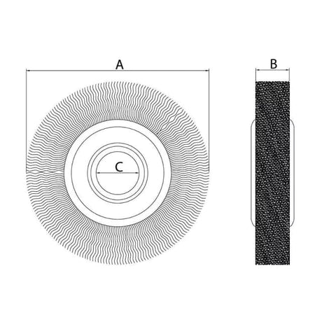 Tramontina Wire Wheels & Brushes Tramontina 6" x 3/4" Circular Corrugated Wire Brush - 45000-102