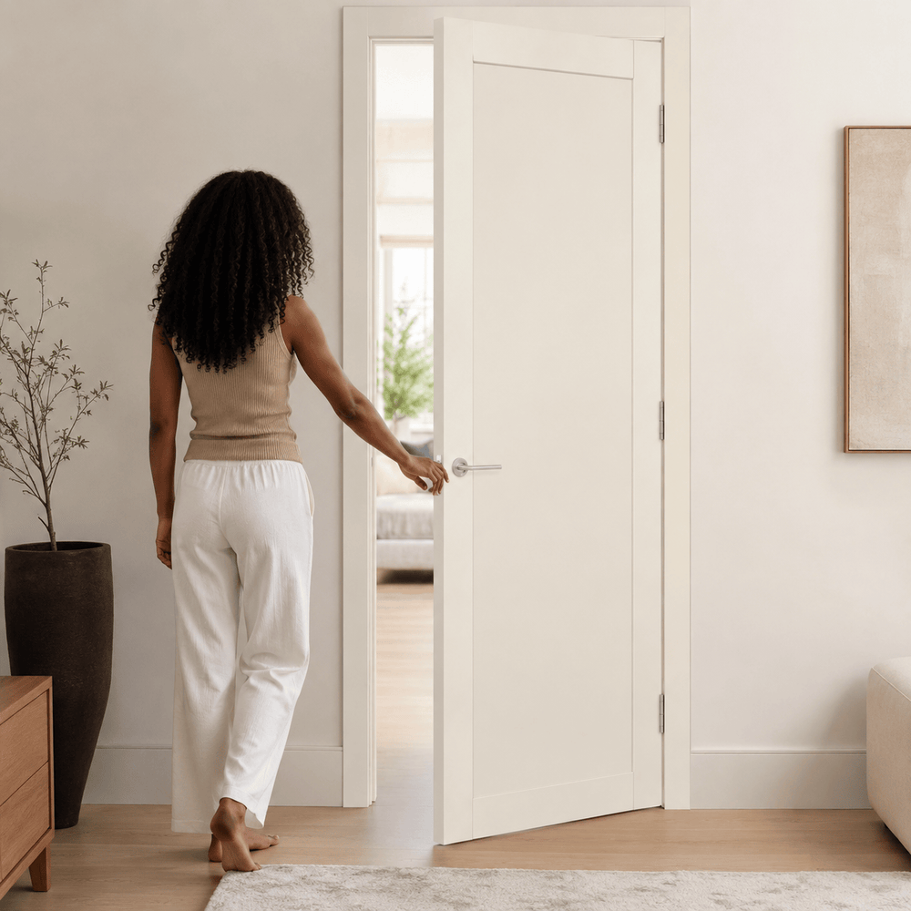 Unidoors Interior Doors Unidoors 7 ft Elegant PP-Coated Solid-Core Interior Door with Handle, Lock & 5 Keys - EL01