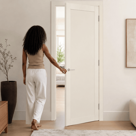 Unidoors Interior Doors Unidoors 7 ft Elegant PP-Coated Solid-Core Interior Door with Handle, Lock & 5 Keys - EL01