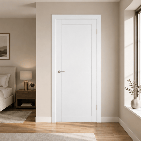 Unidoors Interior Doors Unidoors 7 ft Elegant PP-Coated Solid-Core Interior Door with Handle, Lock & 5 Keys - EL01