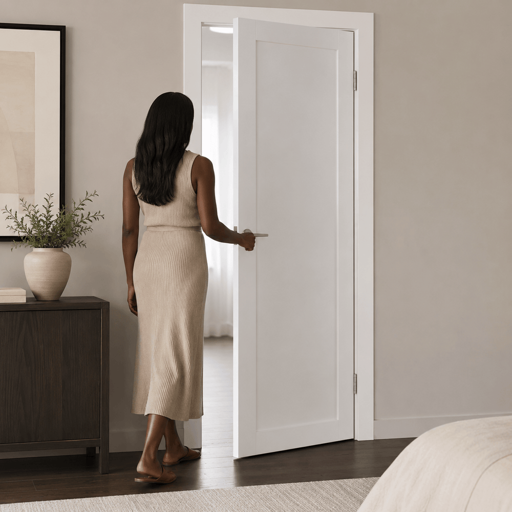Unidoors Interior Doors Unidoors 7 ft Elegant PP-Coated Solid-Core Interior Door with Handle, Lock & 5 Keys - EL01