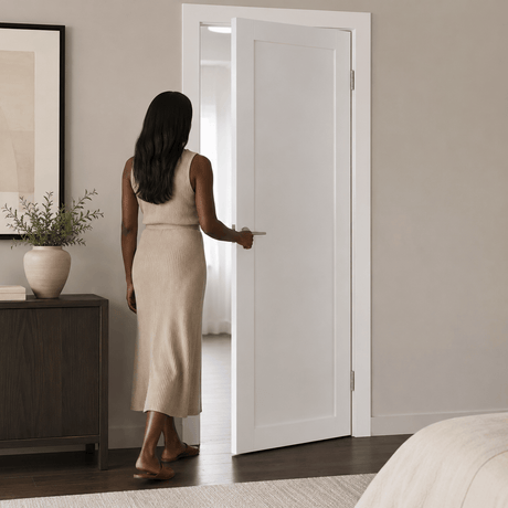 Unidoors Interior Doors Unidoors 7 ft Elegant PP-Coated Solid-Core Interior Door with Handle, Lock & 5 Keys - EL01