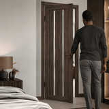 Unidoors Interior Doors Unidoors Elegant PP-Coated Glass-Insert Interior Door with Handle, Lock & 5 Keys 90 cm - EL02