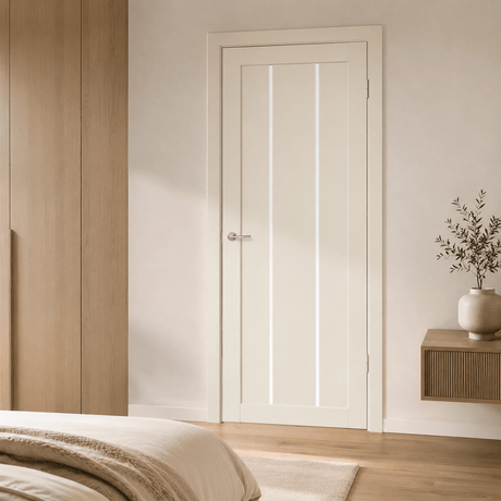 Unidoors Interior Doors Unidoors Elegant PP-Coated Glass-Insert Interior Door with Handle, Lock & 5 Keys 90 cm - EL02