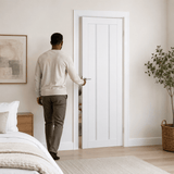 Unidoors Interior Doors Unidoors Elegant PP-Coated Glass-Insert Interior Door with Handle, Lock & 5 Keys 90 cm - EL02