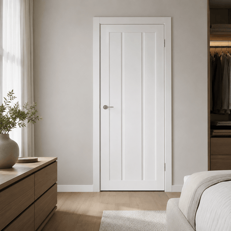 Unidoors Interior Doors Unidoors Elegant PP-Coated Glass-Insert Interior Door with Handle, Lock & 5 Keys 90 cm - EL02