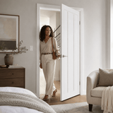 Unidoors Interior Doors Unidoors Elegant PP-Coated Glass-Insert Interior Door with Handle, Lock & 5 Keys 90 cm - EL02