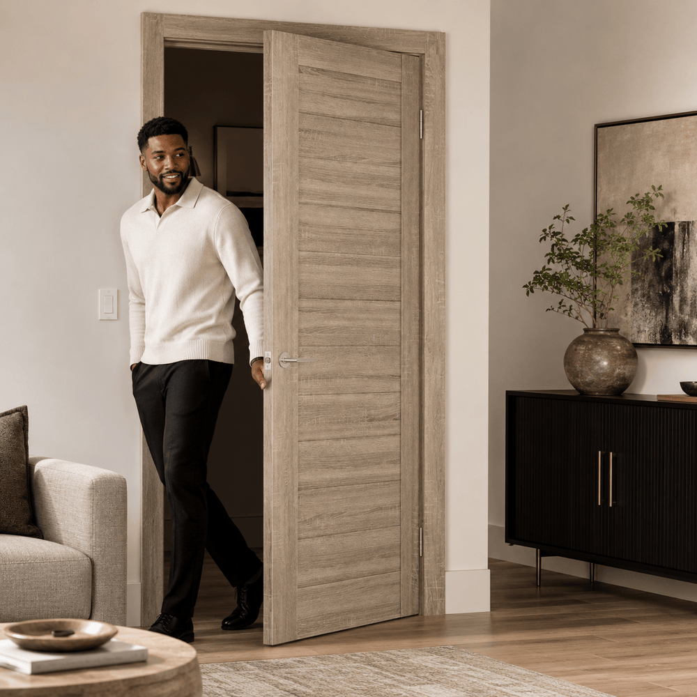 Unidoors Interior Doors Unidoors Essential PVC-Coated Solid-Core Interior Door with Handle, Lock & 5 Keys - ES01
