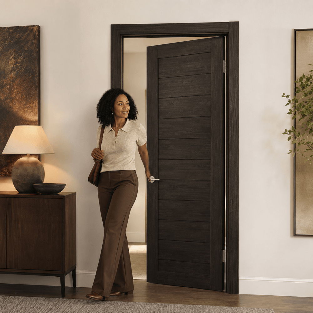 Unidoors Interior Doors Unidoors Essential PVC-Coated Solid-Core Interior Door with Handle, Lock & 5 Keys - ES01