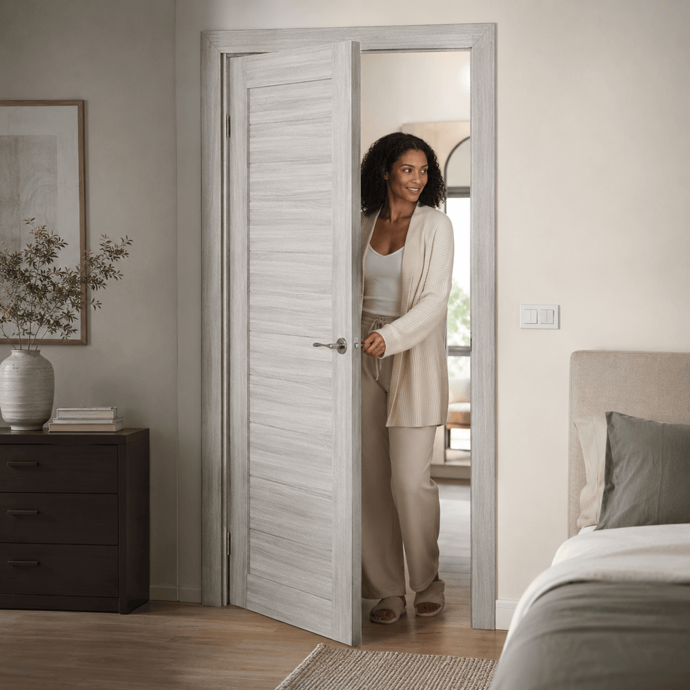 Unidoors Interior Doors Unidoors Essential PVC-Coated Solid-Core Interior Door with Handle, Lock & 5 Keys - ES01