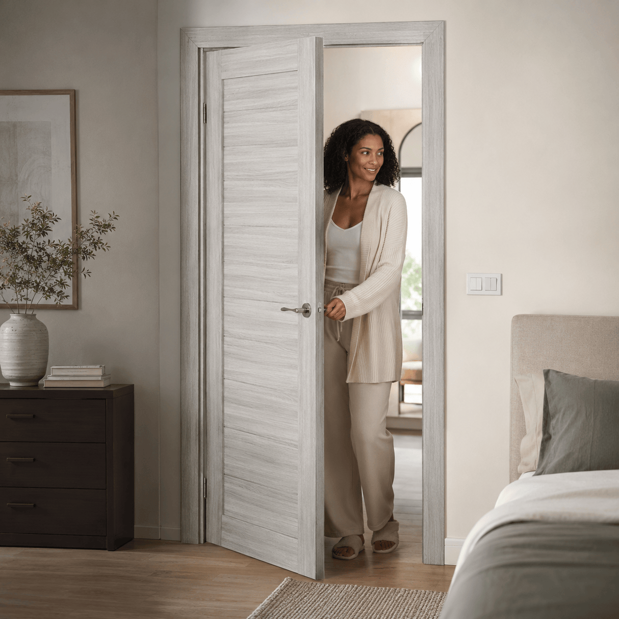 Unidoors Interior Doors Unidoors Essential PVC-Coated Solid-Core Interior Door with Handle, Lock & 5 Keys - ES01
