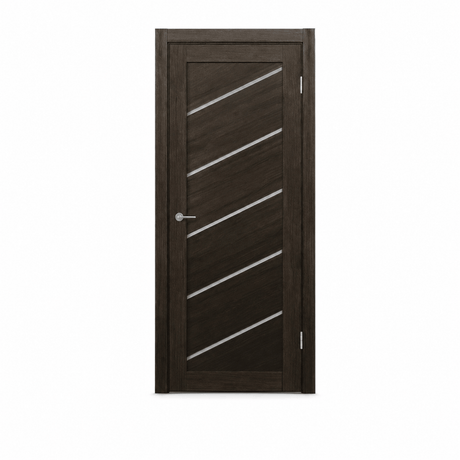 Unidoors Interior Doors Unidoors Modern Diagonal Glass-Stripe Interior Door with Handle, Lock & 5 Keys - MD03
