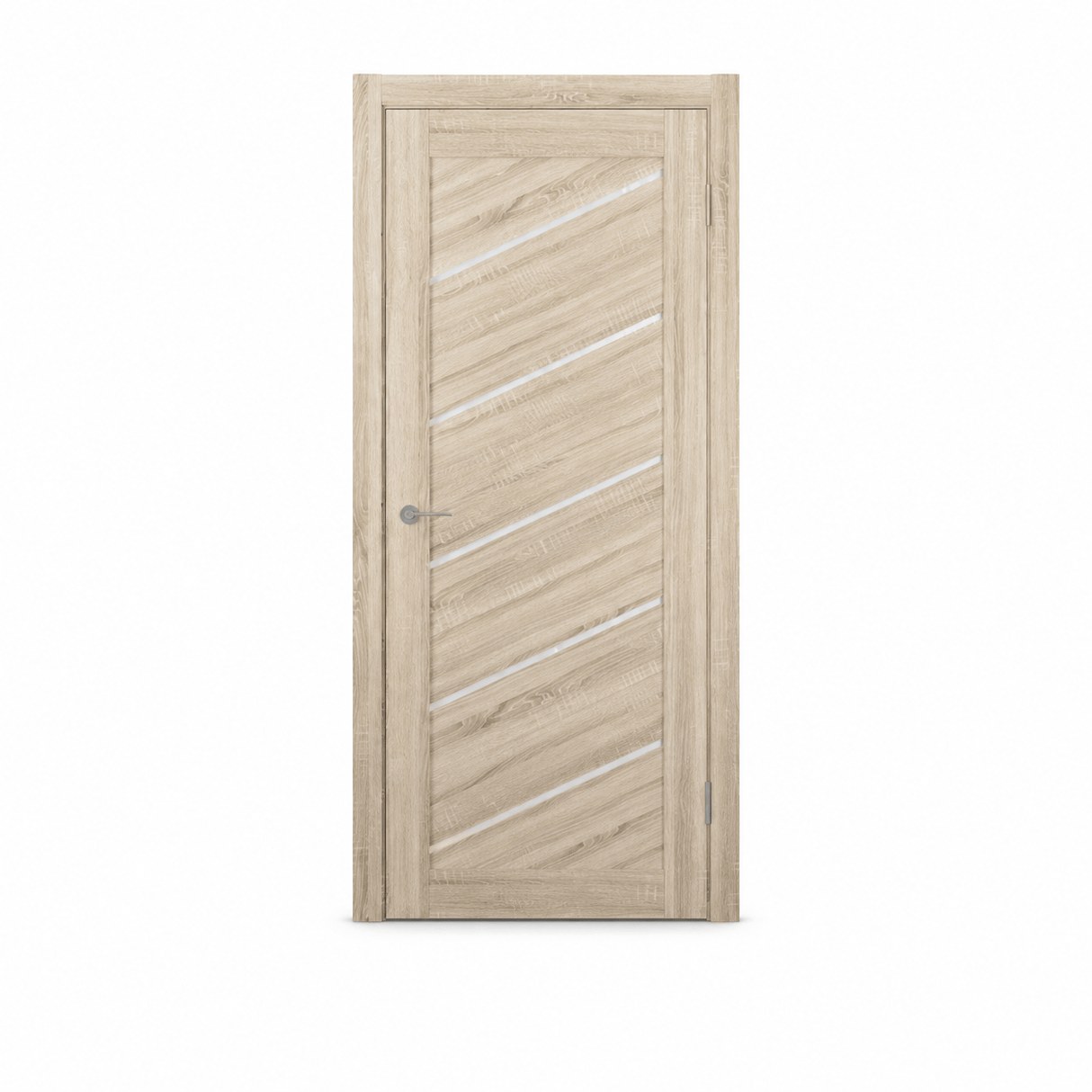Unidoors Interior Doors Unidoors Modern Diagonal Glass-Stripe Interior Door with Handle, Lock & 5 Keys - MD03