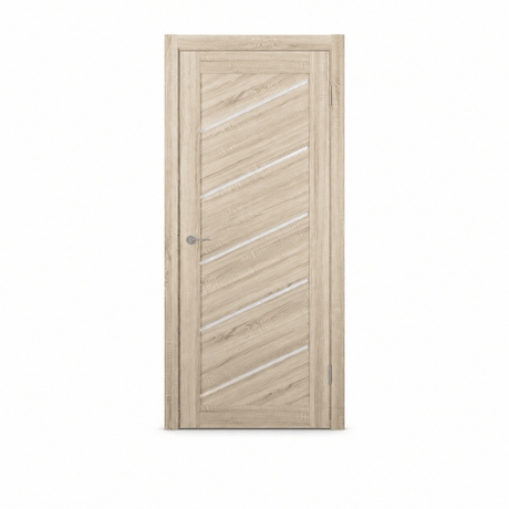 Unidoors Interior Doors Unidoors Modern Diagonal Glass-Stripe Interior Door with Handle, Lock & 5 Keys - MD03