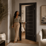 Unidoors Interior Doors Unidoors Modern Slim Horizontal Glass-Line Interior Door with Handle, Lock & 5 Keys - MD01