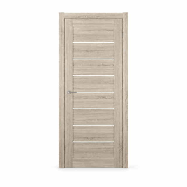 Unidoors Interior Doors Unidoors Modern Slim Horizontal Glass-Line Interior Door with Handle, Lock & 5 Keys - MD01