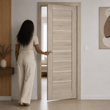Unidoors Interior Doors Unidoors Modern Slim Horizontal Glass-Line Interior Door with Handle, Lock & 5 Keys - MD01