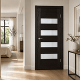 Unidoors Interior Doors Unidoors Modern Wide Horizontal Glass-Band Interior Door with Handle, Lock & 5 Keys - MD02