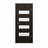 Unidoors Interior Doors Unidoors Modern Wide Horizontal Glass-Band Interior Door with Handle, Lock & 5 Keys - MD02
