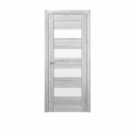 Unidoors Interior Doors Unidoors Modern Wide Horizontal Glass-Band Interior Door with Handle, Lock & 5 Keys - MD02