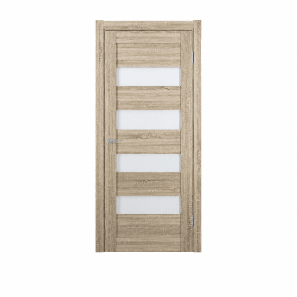 Unidoors Interior Doors Unidoors Modern Wide Horizontal Glass-Band Interior Door with Handle, Lock & 5 Keys - MD02