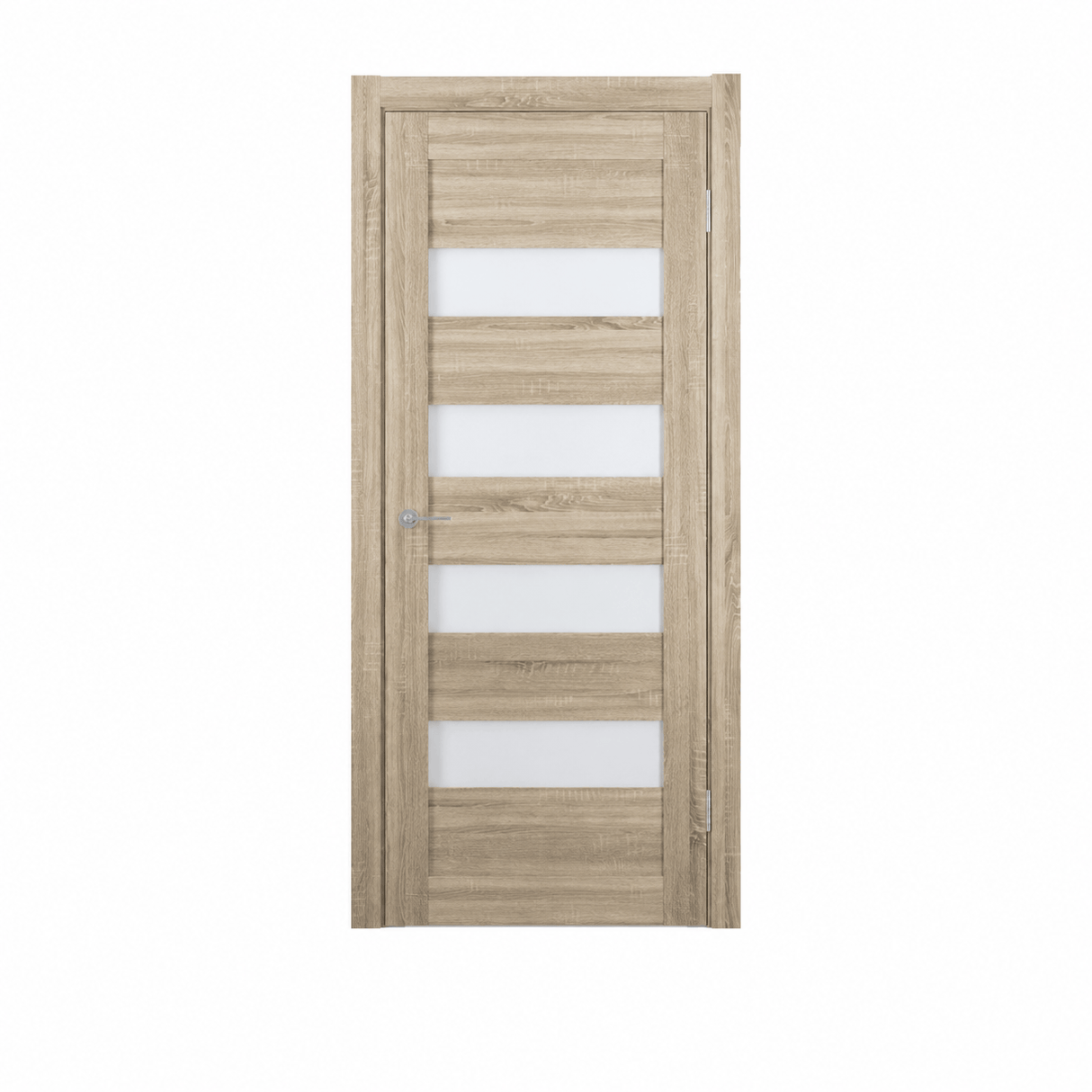 Unidoors Interior Doors Unidoors Modern Wide Horizontal Glass-Band Interior Door with Handle, Lock & 5 Keys - MD02