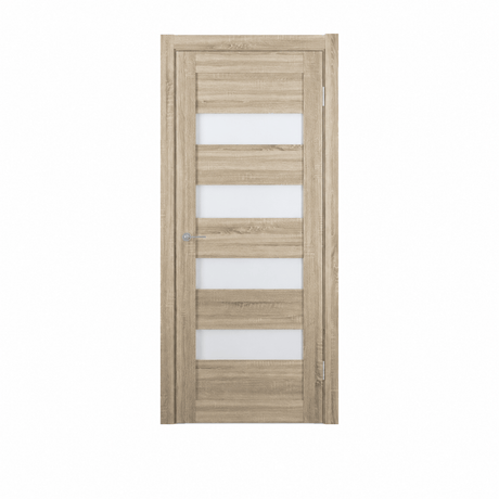 Unidoors Interior Doors Unidoors Modern Wide Horizontal Glass-Band Interior Door with Handle, Lock & 5 Keys - MD02