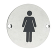Union Door Hardware & Accessories Union 76mm Satin Stainless Steel Female Washroom Sign - S-FS-76D-SSS