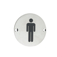 Union Door Hardware & Accessories Union 76mm Satin Stainless Steel Male Washroom Sign - S-MS-76D-SSS