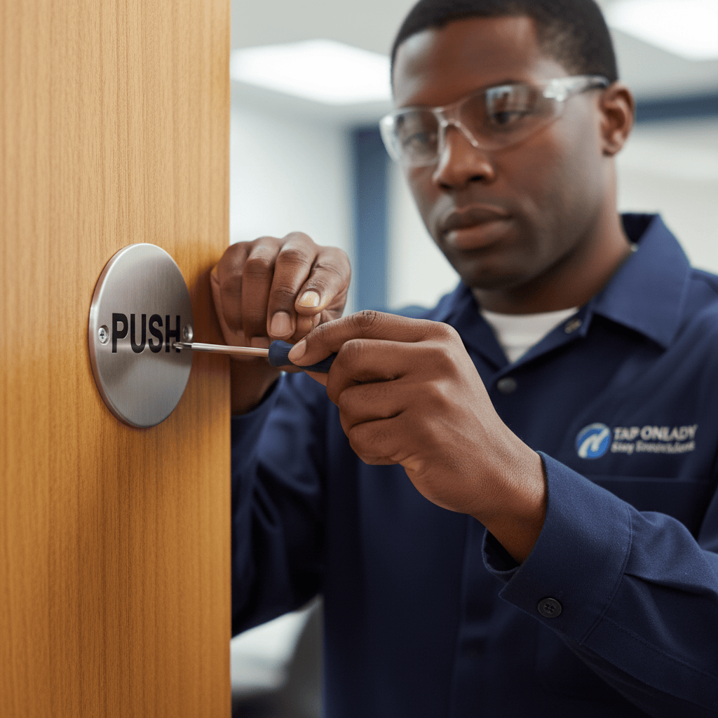 Union Door Hardware & Accessories Union 76mm Satin Stainless Steel Push Door Sign - S-PUSH-76D-SSS