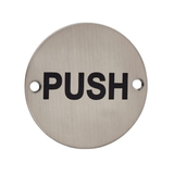 Union Door Hardware & Accessories Union 76mm Satin Stainless Steel Push Door Sign - S-PUSH-76D-SSS