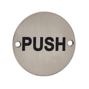 Union Door Hardware & Accessories Union 76mm Satin Stainless Steel Push Door Sign - S-PUSH-76D-SSS