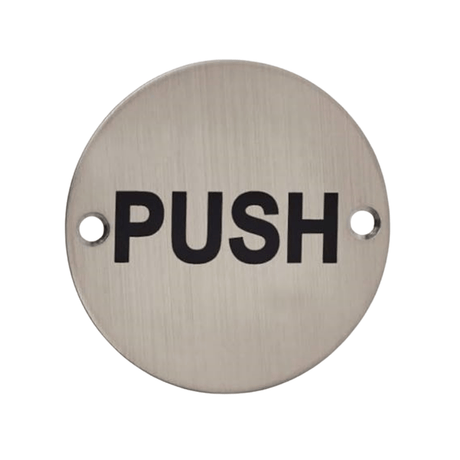Union Door Hardware & Accessories Union 76mm Satin Stainless Steel Push Door Sign - S-PUSH-76D-SSS