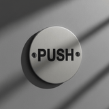 Union Door Hardware & Accessories Union 76mm Satin Stainless Steel Push Door Sign - S-PUSH-76D-SSS