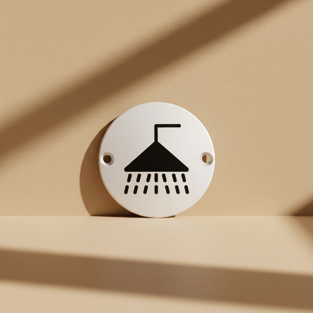 Union Door Hardware & Accessories Union 76mm Satin Stainless Steel Shower Sign - S-SH-76D-SSS