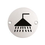 Union Door Hardware & Accessories Union 76mm Satin Stainless Steel Shower Sign - S-SH-76D-SSS
