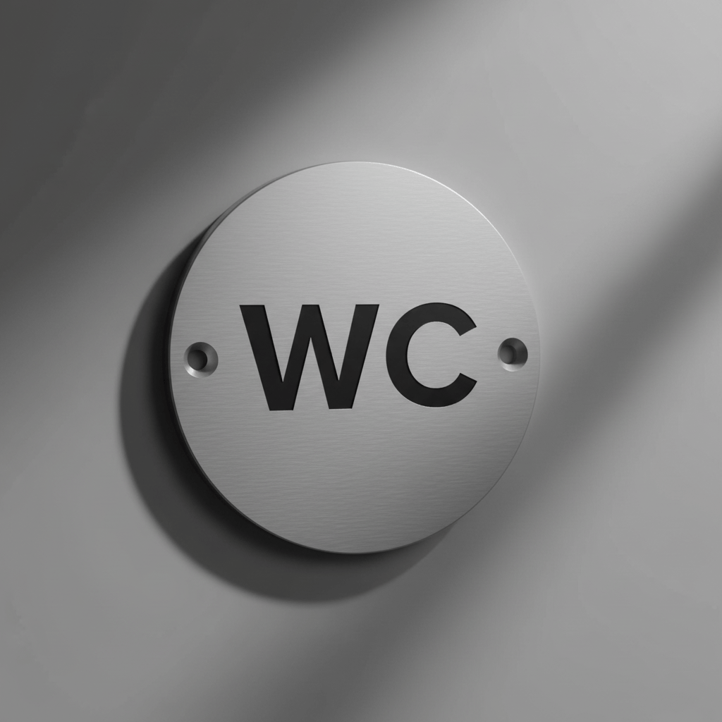 Union Door Hardware & Accessories Union 76mm Satin Stainless Steel WC Washroom Sign - S-MF-76D-SSS