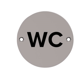 Union Door Hardware & Accessories Union 76mm Satin Stainless Steel WC Washroom Sign - S-MF-76D-SSS