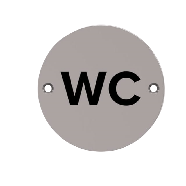 Union Door Hardware & Accessories Union 76mm Satin Stainless Steel WC Washroom Sign - S-MF-76D-SSS