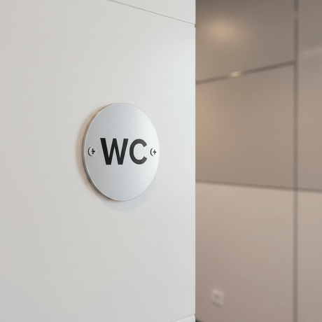 Union Door Hardware & Accessories Union 76mm Satin Stainless Steel WC Washroom Sign - S-MF-76D-SSS