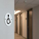 Union Door Hardware & Accessories Union 76mm Stainless Steel Disabled Washroom Sign - S-DS-76D-SSS