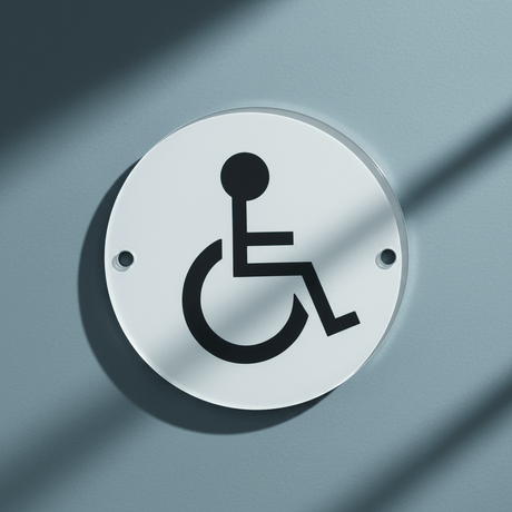 Union Door Hardware & Accessories Union 76mm Stainless Steel Disabled Washroom Sign - S-DS-76D-SSS