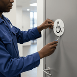 Union Door Hardware & Accessories Union 76mm Stainless Steel Disabled Washroom Sign - S-DS-76D-SSS