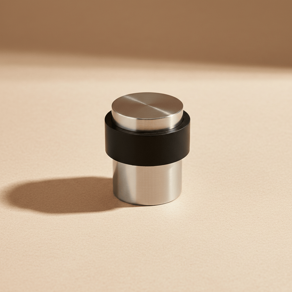 Union Door Hardware & Accessories Union Satin Stainless Steel Cylindrical Floor Door Stop with Rubber Buffer - DS-006-SSS