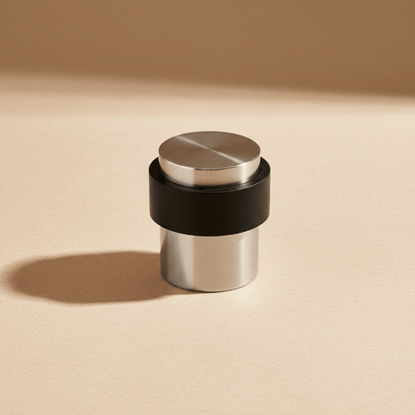 Union Door Hardware & Accessories Union Satin Stainless Steel Cylindrical Floor Door Stop with Rubber Buffer - DS-006-SSS